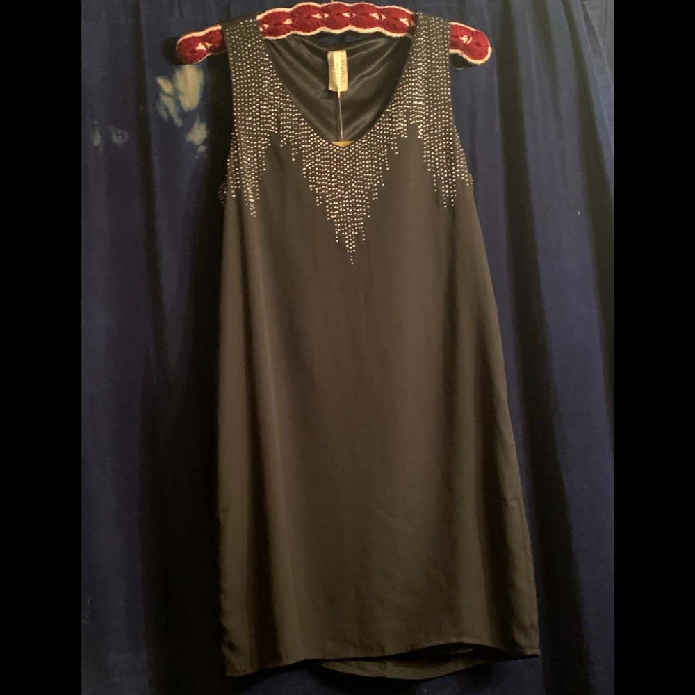 Black chiffon feel dress -small -by Francesca's collection